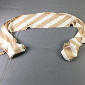 Gap Womens Scarf Brown Beige Stripe Knit Casual Comfort Neck Warmer #0452